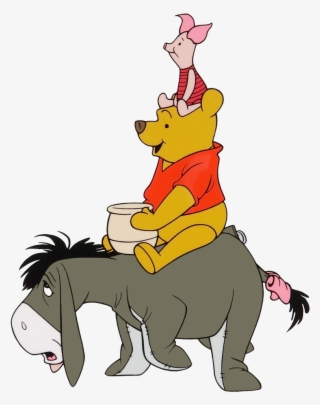 Winnie The Pooh Group Clipart - Winnie The Pooh Riding Eeyore
