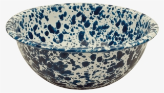 Crow Canyon Enamelware Cereal Bowl - Blue And White Porcelain