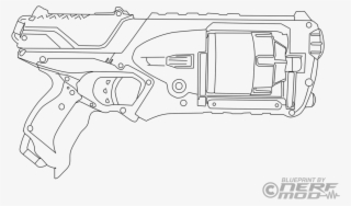 Nerf Gun Coloring Pages 92277 - Technical Drawing