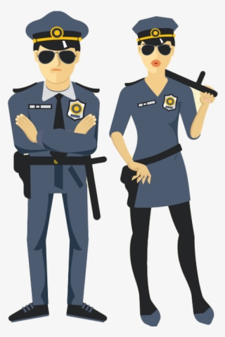 Duty Adhesive Picture Police Samsung Of Material Clipart - Security Guard Cartoon Female