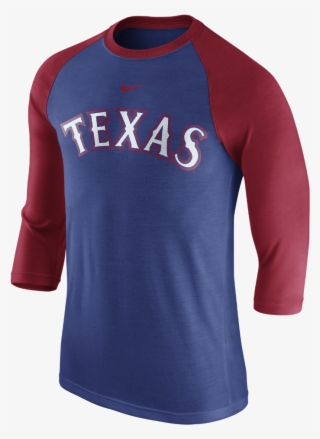 Nike 3/4 Raglan Wordmark Men's Shirt Size - Texas Rangers Red Jersey