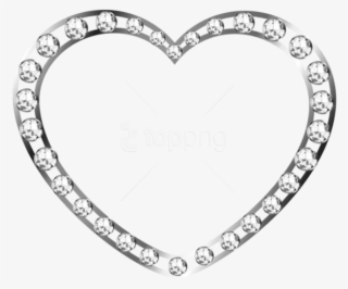 Free Png Silver Heart With Diamonds Free Png - White Heart Frame Png