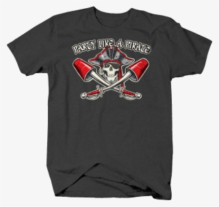 Image Is Loading Party Pirate Skull Cross Swords Red - Shirt