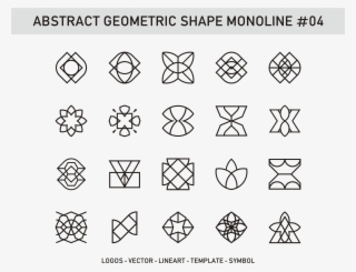 Abstract Geometric Shape Monoline-04 - Line Art