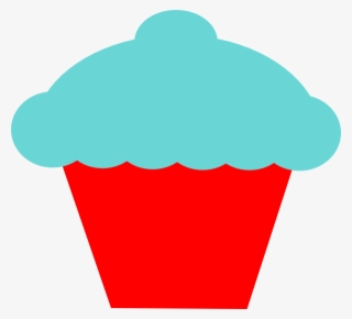 Blue And Red Cupcake Clip Art - Cupcake Outline Clip Art