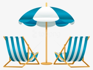 Free Png Download Beach Umbrella With Chairs Free Clipart - Beach Umbrella And Chair Clip Art