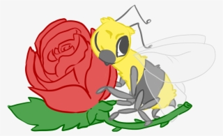 Here Is A Bee With A Rose - Illustration