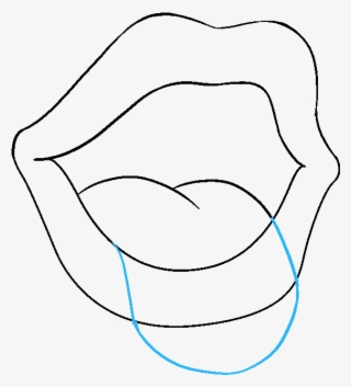 How To Draw Mouth And Tongue - Line Art