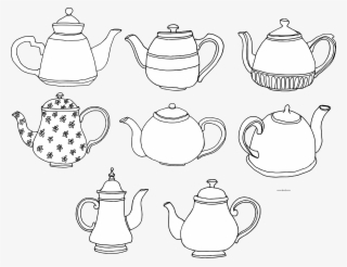 Teapot Basic Black White Clipart Png - Teapot