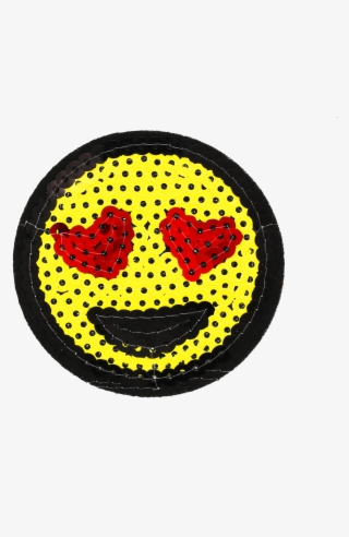 Sequins Smiley Face With Heart Shape Eyes Patch - Golden Tiger Logo