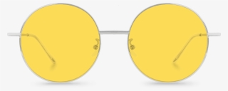 Front View Of Exciter Yellow Round Sunglasses Made - Circle
