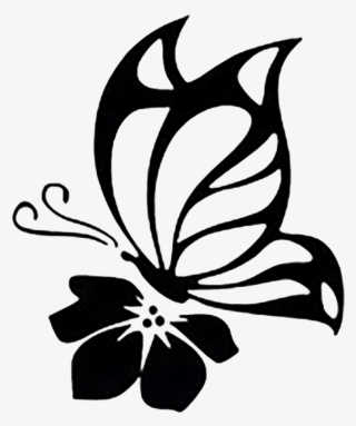 Butterfly On Flower Decal
