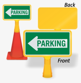 Parking Left Arrow Coneboss Sign - Traffic Cone With Signage