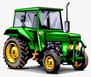 Vector Illustration Of Agriculture And Farming Equipment - Clipart Green Tractor