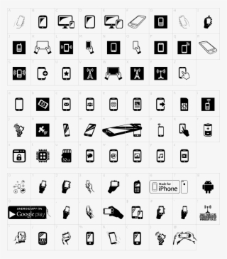 Smartphone Icons Font - Carmine