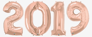 34" Rose Gold 2019 Foil Number Balloons Bundle - Rose Gold Foil Numbers Png