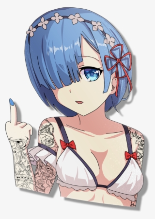 Image Of Tatted Rem - Cartoon