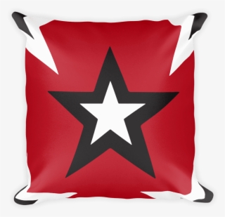 Rockstar Black And White And Red Square Pillow 18" - Throw Pillow
