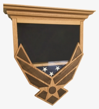 Air Force Logo Shadowbox With Top Display Area - Plywood