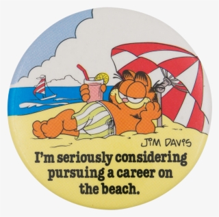 Garfield A Career On The Beach Entertainment Button - Garfield On The Beach