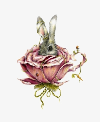 Brims Artist In Alices Illustration Adventures Teacup - Rabbit In Flower Tattoo