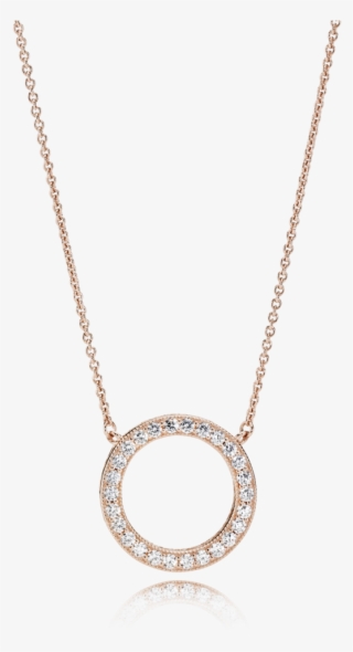 This Versatile Necklace Collier Features The Classic - Heart Of Pandora Rose Gold Necklace