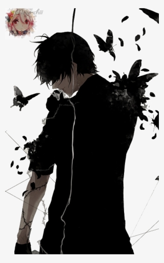 Butterfly, Render, And Anime Boy Image - Anime Boy Dark Png