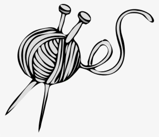 Small - Knitting Clipart Black And White