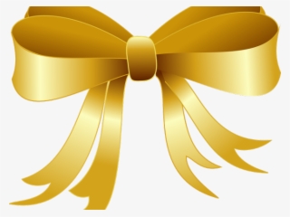 Christmas Ribbon Clipart Yellow Ribbon - Gold Gift Ribbon Png