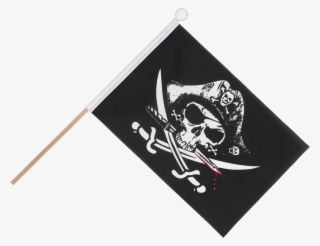 Pirate With Bloody Sabre Hand Waving Flag 6x9" - Cartoon