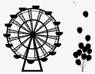 Drawn Ferris Wheel Transparent - Ferris Wheel Silhouette Png