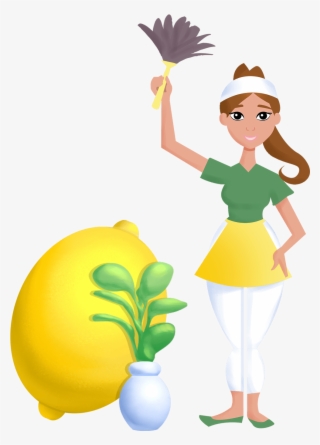 Zesty Maids Ana With Lemon And Plant - Two Cartoon Maifs