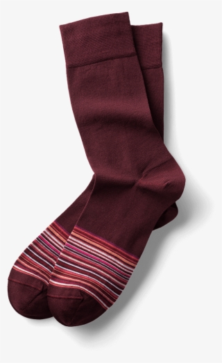 Business Light Bordeaux Halb Gestreift - Sock