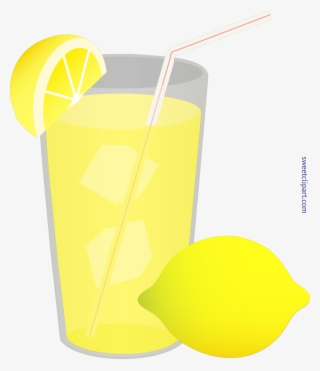 Iced Lemonade Glass Straw Lemon Wedge Clip Art - Cup Of Lemonade Clipart