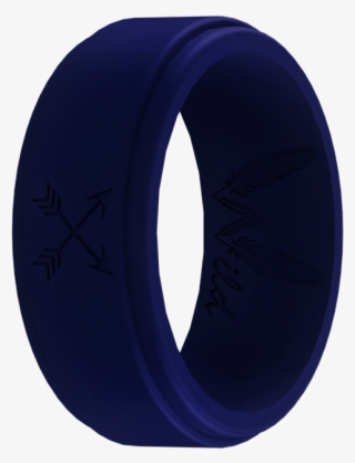 Men's Navy Blue Arrow Silicone Ring - Circle