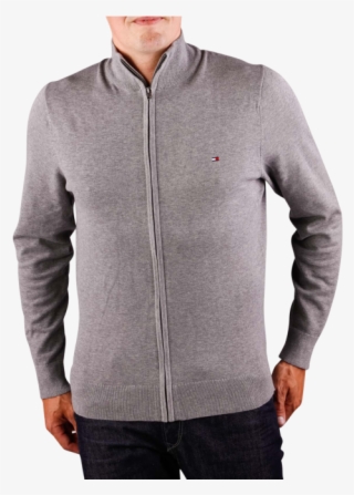Tommy Hilfiger Compact Cotton Sweater Silver Fog - Man