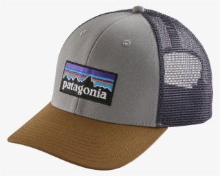 Patagonia P-6 Logo Trucker Hat Drifter Grey - Blue And Brown Patagonia Hat