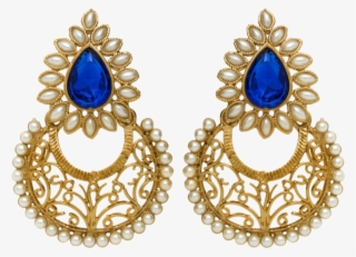 Buy Donna Traditional Ethnic Blue Dew Dangler Earrings - Earrings