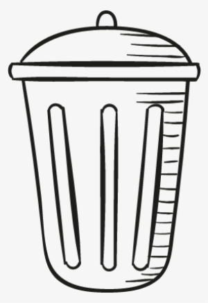 Big Garbage Can Vector - Clipart Cartoon Sad Spoon