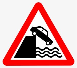 Free Vector Caution Cliff Water Clip Art - Road Work Signs Uk
