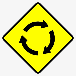 Free Vector Caution Roundabout Clip Art - Traffic Sign Turn Around