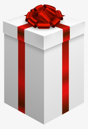Gift Box With Red Bow Png Clipart - Gift Box Red Bow Transparent