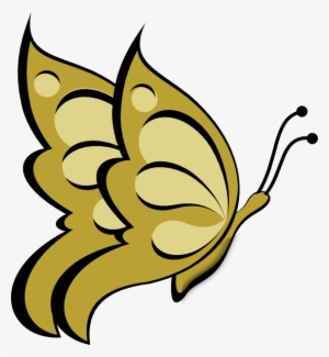 Gold Butterfly Clip Art At Clker Com Vector Online - Gold Butterfly Clipart