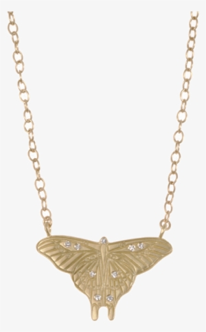 Me Gold & Diamond Large Butterfly Silhouette Necklace - Necklace