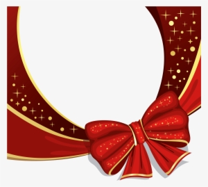 Red Deco Ornament With Bow Png Clipart Picture - Greeting Card Vector