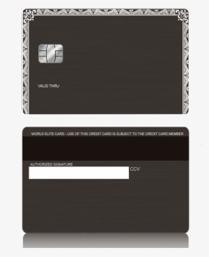 Amex Inspired Custom Black Metal Credit Debit Card - Credit Card