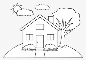 Drawing Outlines House - House With Tree Outline