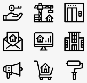 Real Estate 50 Icons View 100 Packs - Logistic Icons