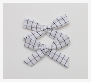 Set Of 2 Pigtail Hand Tied Schoolgirl Bows Black/white - Paper
