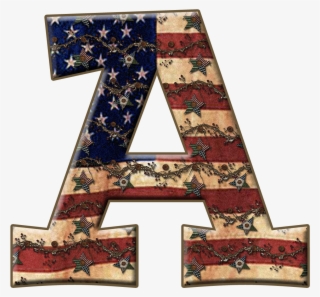 Alfabeto Con Bandera De Usa Vieja - Bandeira Do Estados Unidos